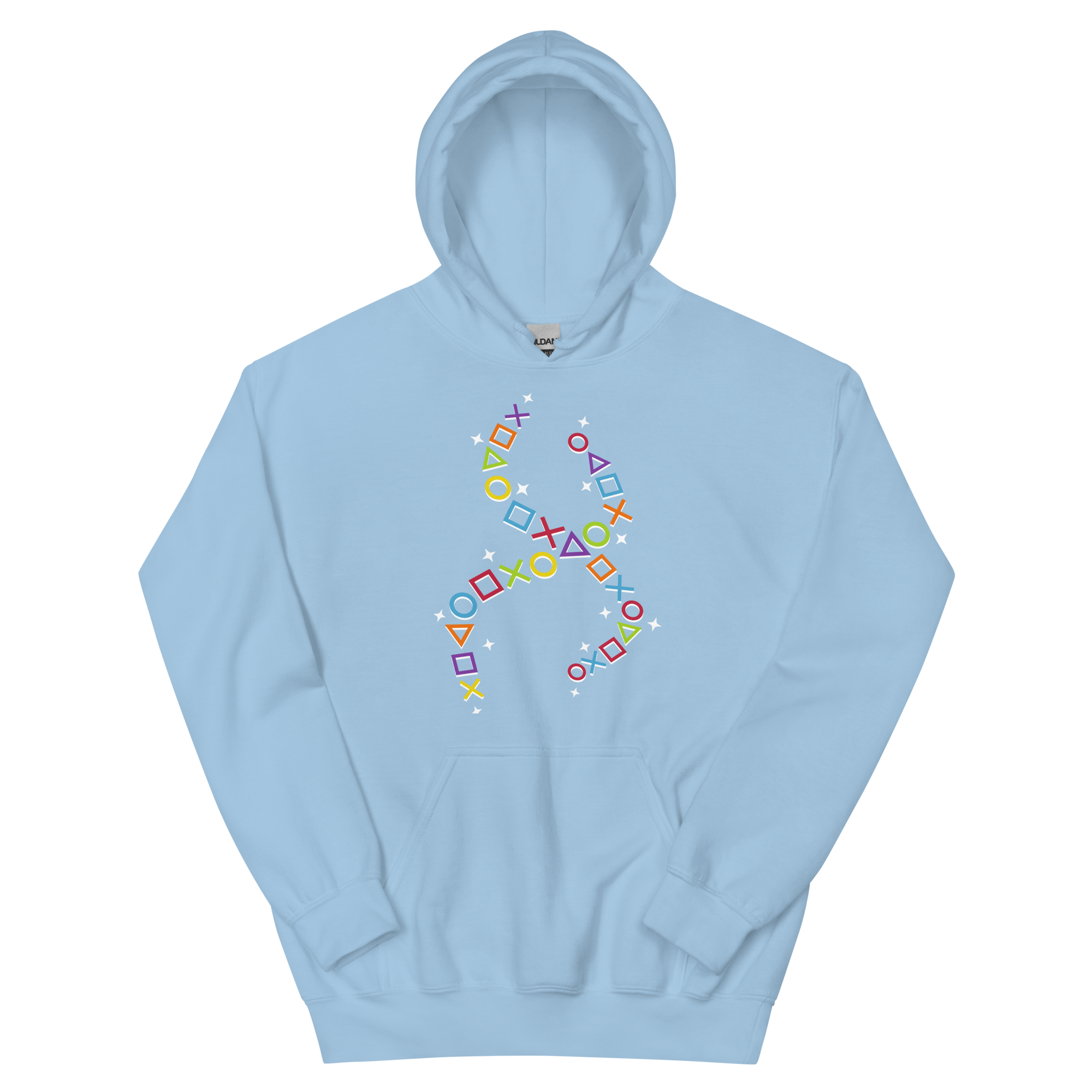 Unisex Heavy Blend Hoodie – Light Blue – Gaming DNA (White)