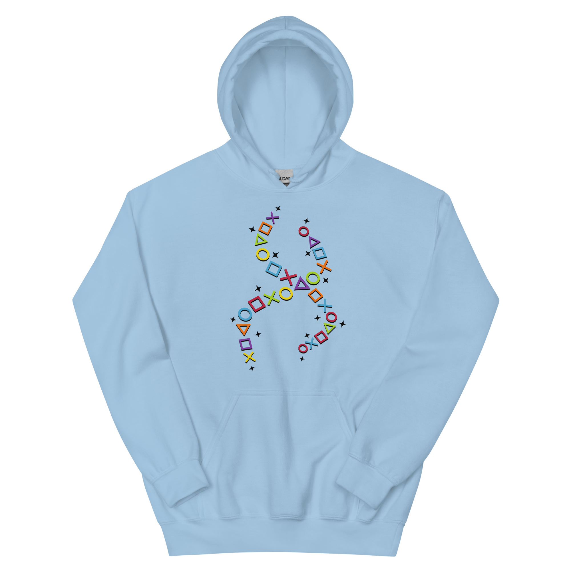 Unisex Heavy Blend Hoodie – Light Blue – Gaming DNA (Black)