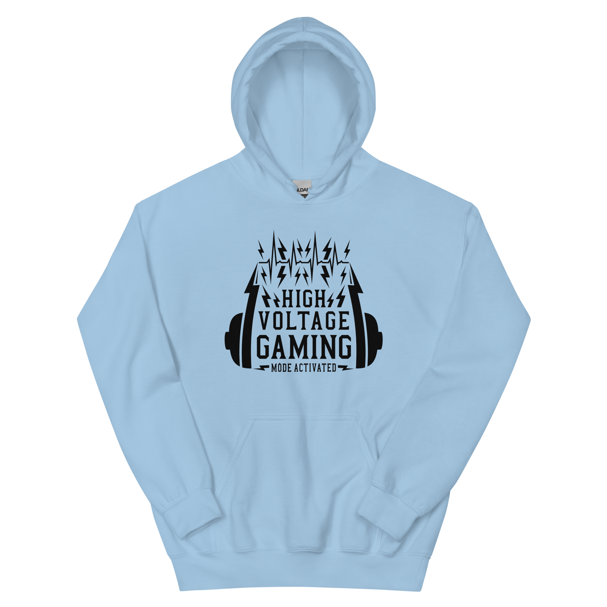Unisex Heavy Blend Hoodie – Light Blue – High Volatge Gaming (Black)