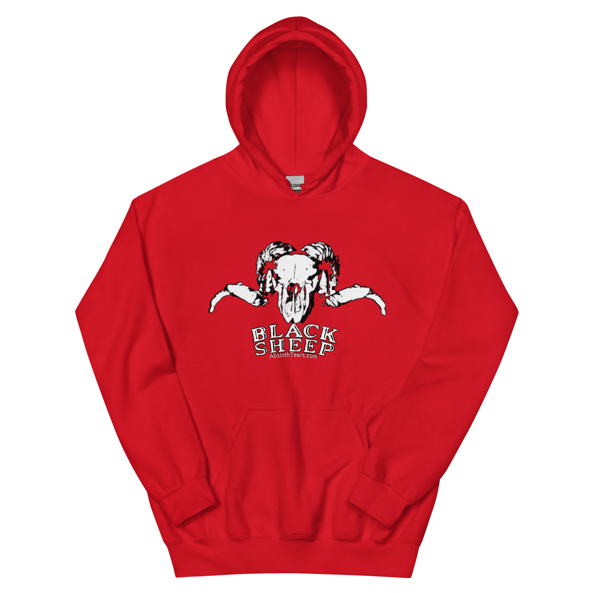 Unisex Heavy Blend Hoodie – Red – Black Sheep (White)