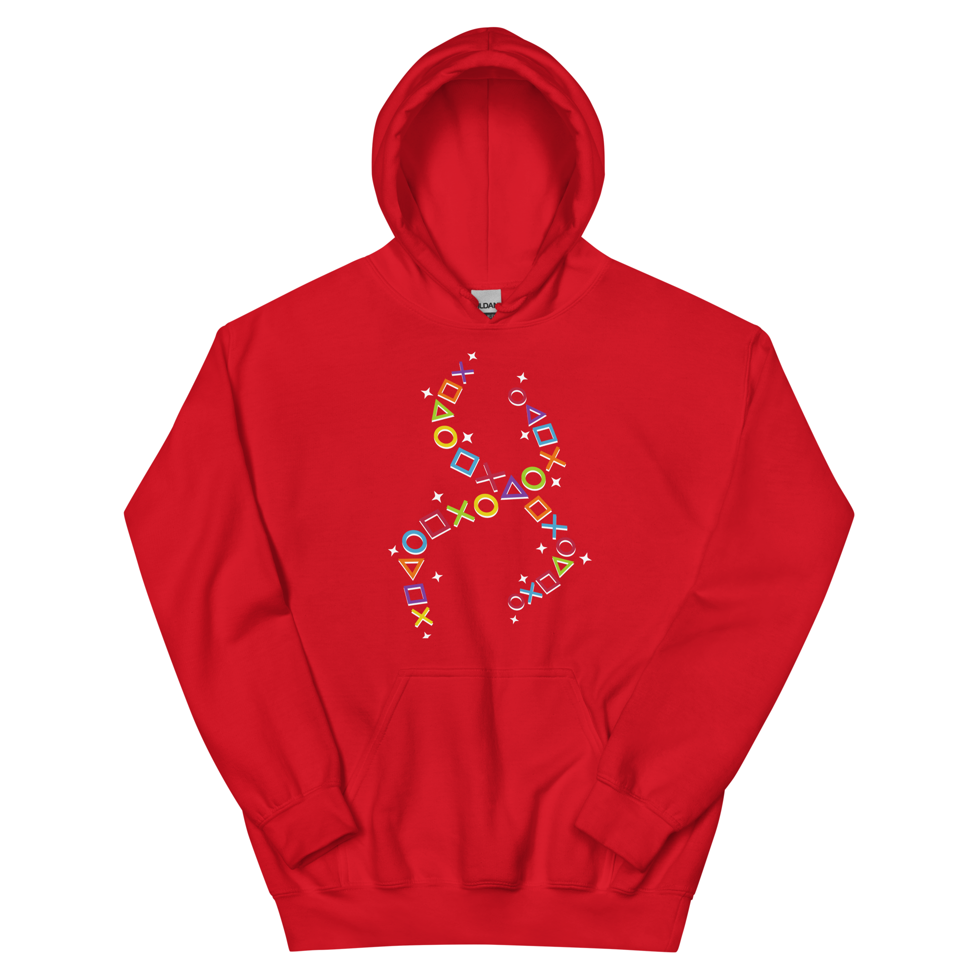 Unisex Heavy Blend Hoodie – Red – Gaming DNA (White)