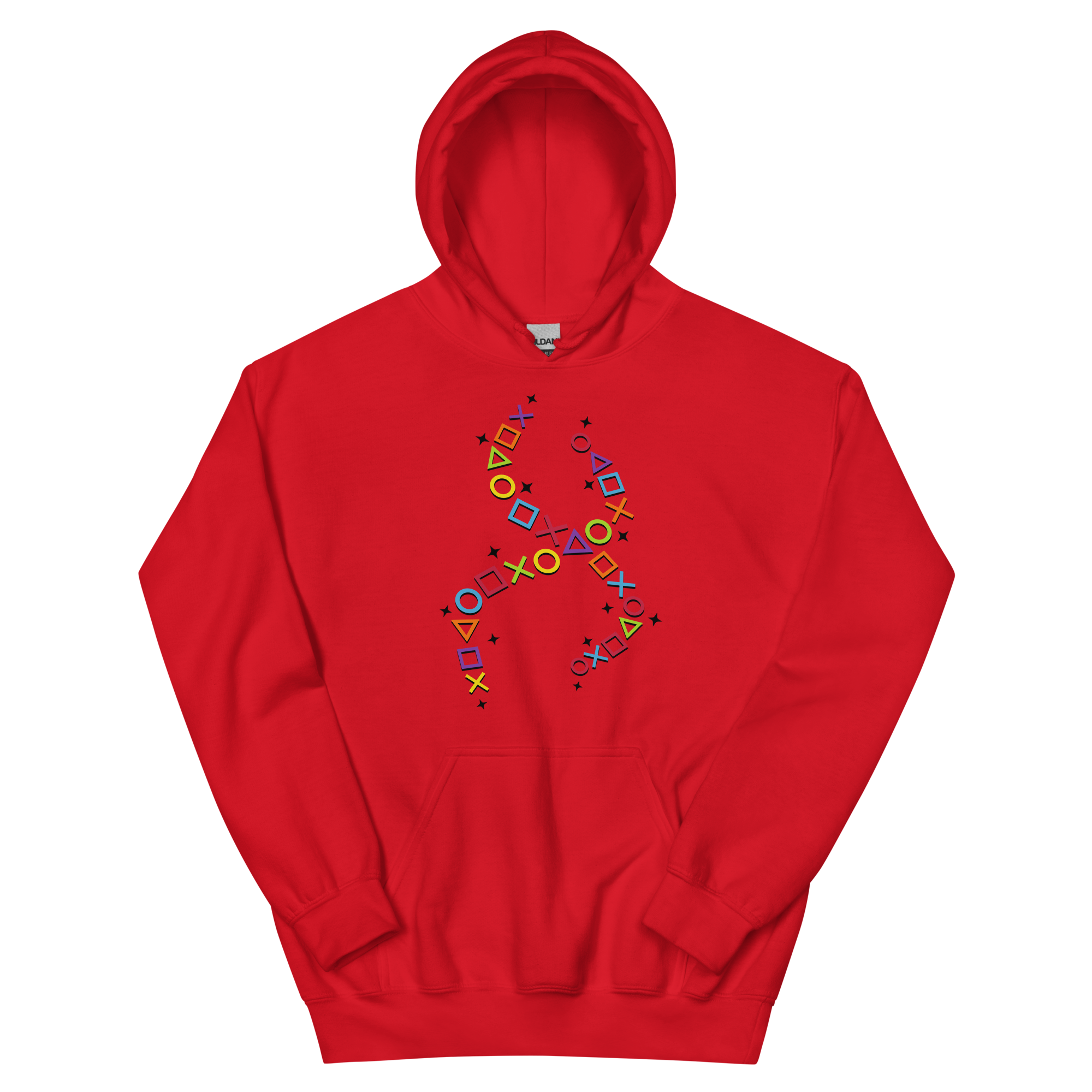 Unisex Heavy Blend Hoodie – Red – Gaming DNA (Black)